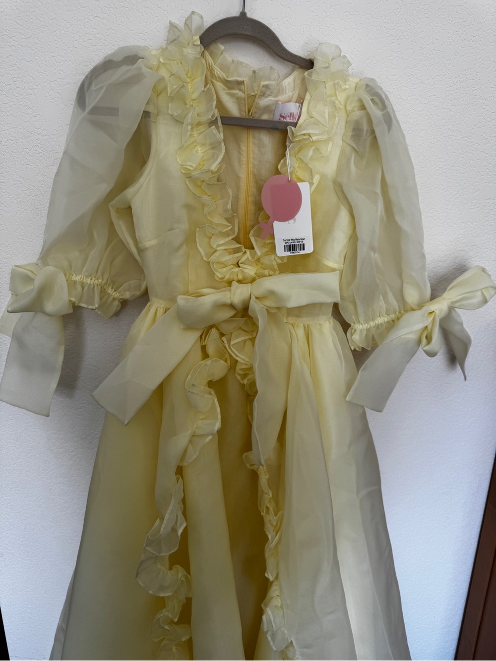 NWT Selkie The Dole Whip Marie Gown (Yellow Ruffle Trim Vintage-Style Gown) - Picture 4 of 6
